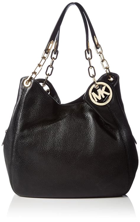 Michael michael kors fulton large shoulder bag black patent 